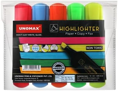Unomax Highlighter Set of 5 (Multicolor)