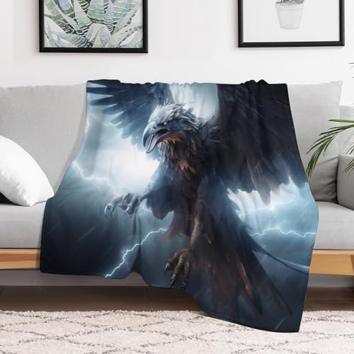 Manta de forro polar de águila de 130x150 cm cálida para cama o sofá 3