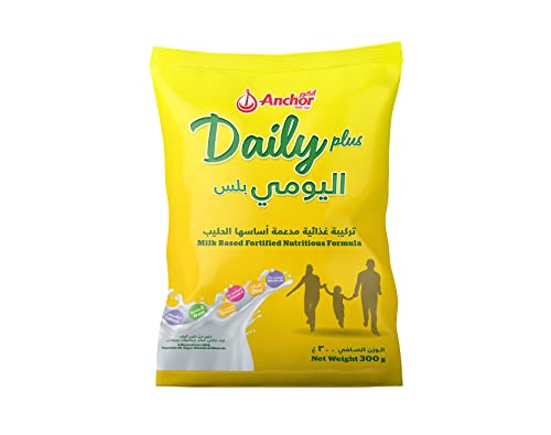 Anchor Milk Powder Daily Plus, Fortified with Vitamins & Minerals, Nutritious Formula Ideal for Coffee & Tea Beverages, Pouch, 300g