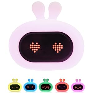 Kadoing Konijn Kinderwekker – met Gezichtsuitdrukkingen en TAP-ON – Wake Up Light – Wekker Digitaal – Kinderklok – Nachtlamp Kinderen – Slaapkamer – Kinderkamer – Kinderspeelgoed – Speelgoed Cadeau