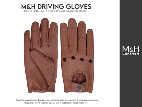 Image of M&H Since 1978 Driving Gloves for Men - Mens Leather Car Gloves