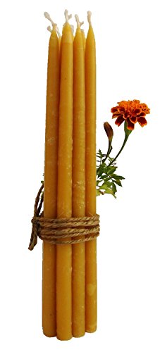100% Pure Beeswax Taper Candles (Set of 12, 7.5 inches Tall) – Hand-Dipped in an Orthodox Monastery
