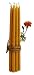 BCandle 100% Beeswax 2-hour Candles Organic Hand Made - 7 1/2 Inch Tall, 3/8 Inch Diameter (Pack of 12), Porcelain Candle Holder