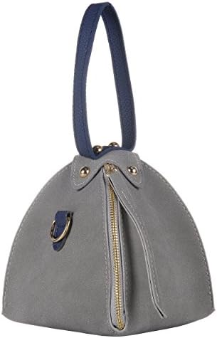 QZUnique Women's Triangle Shape PU Leather Handbag Mini Casual Purse Shoulder Bag Satchel