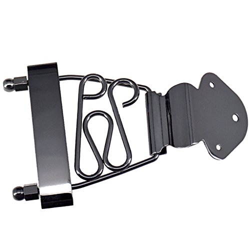 Generic Deluxe Bridge Tailpiece with 3 Screws for Archtop Guitar, Black