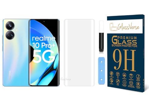 Image of GlassVerse 10 Pro Plus UV Tempered Glass Screen Protector. Pack Of 1 | 3D Curved Edge | 9H Hardness | Full UV Glue with UV Light | Anti-Scratch | Case Friendly | HD Clear. (6.7 Inches)