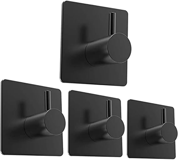 AMOTOFO Adhesive Hooks Heavy Duty Wall Hooks Waterproof on Hooks Wall