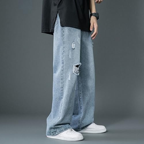 Jean baggy pour homme ample et décontracté à trous style hip-hop - 4