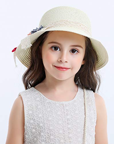Bienvenu Straw Hats Kids Sun Hats Summer Beach Hats Straw Party Hat Set4