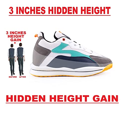 Image of BXXY Men's 3 Inch Hidden Height Increasing Casual Sports Lace-Up and Outdoor Shoes.