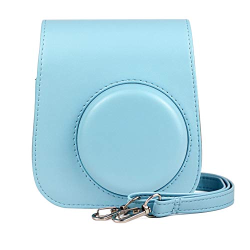 Itian Funda Compatible con Instax Mini 11 Cámara Instantánea, Mini PU Funda de Cuero para Fujifilm Instax Mini 11, Bolsa de Cuero PU para Instax Mini 11 Cámara con Correa Ajustable/Desmontable(Azul) Cover