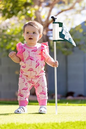 Image of MONICA + ANDY Double Ruffle Romper, 100% Organic Baby Clothes for Girls, Baby Onesie, Newborn, Infant & Toddler Sizes