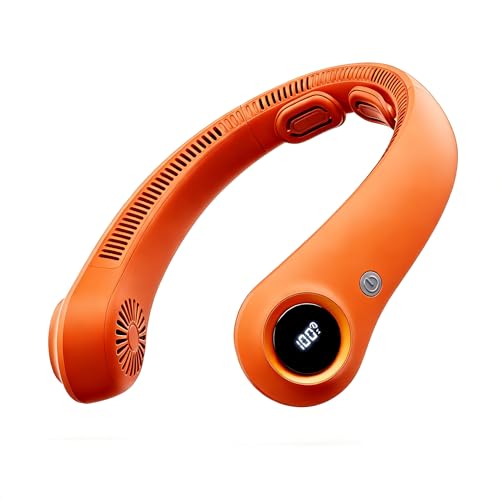 Portable Neck Fan, Neck Fans That Blow Cold Air, 5000mAh 5 Speeds Bladeless Wearable Personal Fan, USB Rechargeable Battery Operated Cooling Neck Fan, Quiet Hands Free Fan for Travel