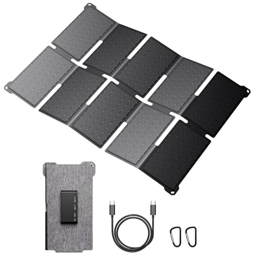 BigBlue Chargeur Solaire Portable 35W avec Charge Rapide USB-A et PD 25W USB-C pour Le Camping et Le Randonnée, 0,7kg, Étanche IP68, Chargeur Solaire Pliable pour...