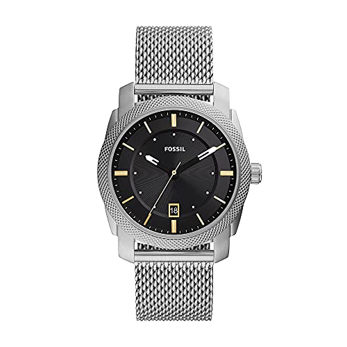 Preisvergleich Produktbild Fossil Herrenuhr Machine, DreizeigerDatumswerk, 42mm Silbernes Edelstahlgehäuse mit Edelstahlarmband, FS5883