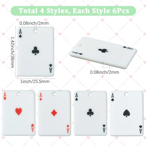 Breloques en résine forme as de carte poker pour fabrication bijoux DIY