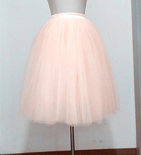 FOLOBE Women's Tutu Skirt Midi Tulle Skirts 7 Layers Petticoat knee length petticoat - Image 7