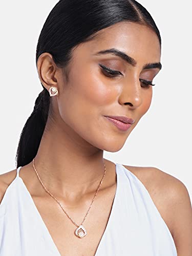 Glittering Cubic Zirconia Chain Necklace Set (CH50RG)