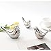 FANTESTICRYAN Small Birds Statues Gold Home Decor Modern Style Figurine Decorative Ornaments for Living Room, Bedroom, Office Desktop, Cabinets (M&L, Silver)