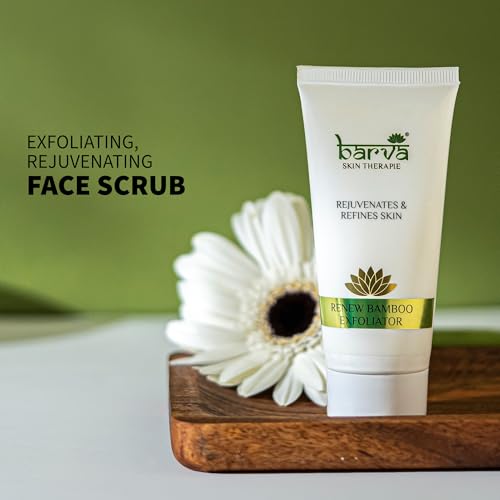Image of Barva Renew Bamboo Exfoliating Face Scrub, Rejuvenating Formula Helps Remove Blackheads, Whiteheads & Unclogs Pores For All Skin Types, 50ml