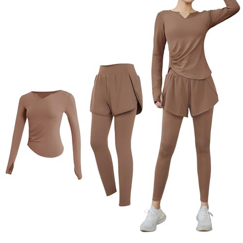 Tenues de Pilates noir XXL ensemble deux pièces haut manches longues et legging de sport
