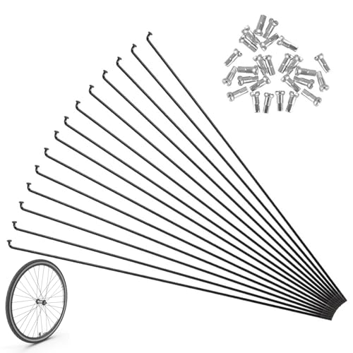 36pcs Radios de Bicicleta,14G Bicicleta Radios de Acero Inoxidable,Avec 36pcs pezones,289mm,para Bicicleta de Triciclo,Accesorios de Radios de Bicicleta de Montaña