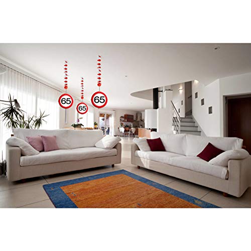 Folat - 65e Verjaardag Verkeersbord Hangers - 3 stuks - Image 4