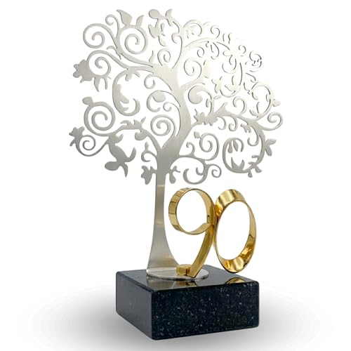 JOYERIA EL FARO | Regalo Original de cumpleaños | Placa Conmemorativa Personalizada con Grabado y Estuche Premium | Un Detalle único y Especial (90 cumpleaños)