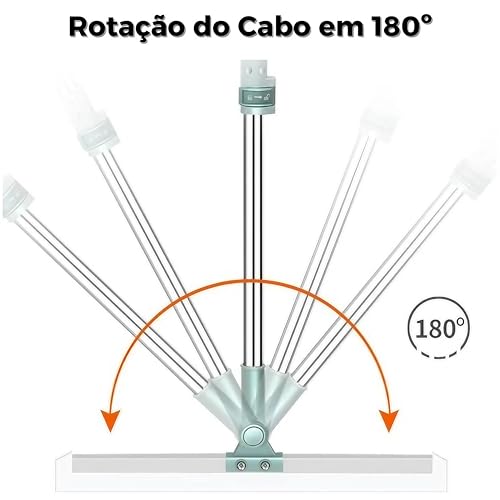 Rodo e Vassoura Mágica 2 em 1 com Raspador de Silicone 50cm, Ideal para Limpeza de Vidros, Pisos e S