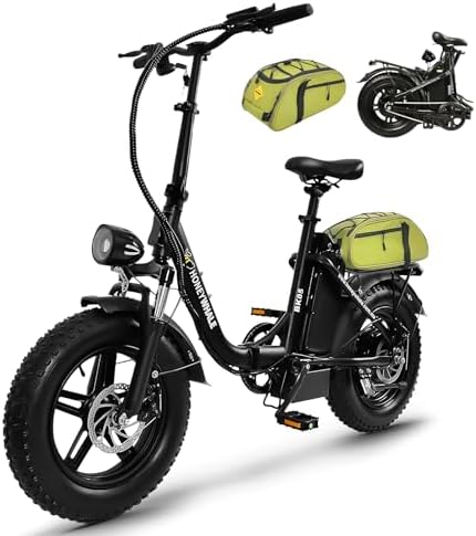 HONEYWHALE BK05 Bicicleta Electrica Plegable para Adultos, 500W Motor-MAX, Velocidad 38KM/H-MAX, Autonomía 40KM, Batería Extraíble 10.4AH, 5 Modos de Velocidad, Scooter de Movilidad con Amortiguador
