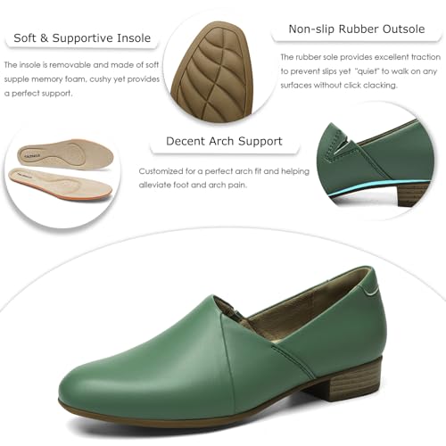 Women's Classic Comfort Dress Shoes Casual Leather Loafers Flats Cute Versatile Slip-Ons Everyday Work Shoes4