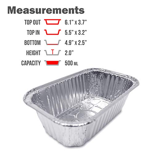 (120 Pack) Premium 1-LB Bread Loaf Baking Pans l Mini 6" x 3.7" x 2" l Extra-Heavy Duty l Disposable Aluminum Foil Oven Safe Sturdy 1-Pound Small Bread Tin