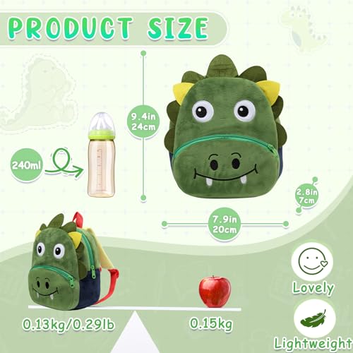 Kasqo Toddler Backpack for Boys and Girls, Kids Backpack Small Cute Animal Soft Plush Mini Backpack for 1-6 Years