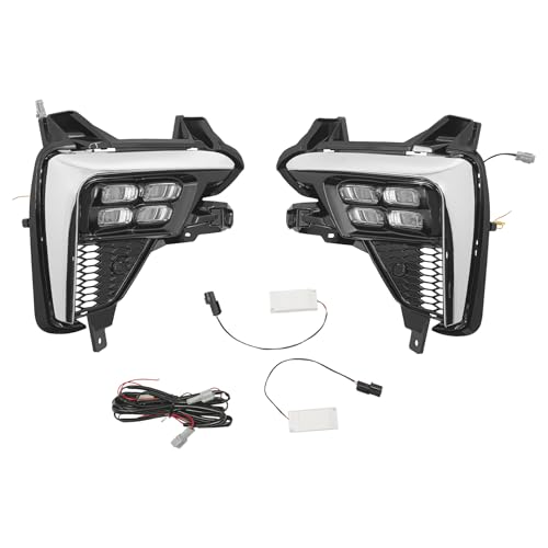 XIJIE - For 2019 2020 2021 Kia K3 Forte Cerato Front LED Daytime Running Fog Light Left+Right 1 Pair LED Fog Lamps Driver Left Side + Passenger Right Side Black Housing LH+RH US