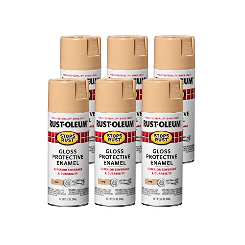 Image of Rust-Oleum 7771830-6PK Stops Rust Spray Paint, 12 oz, Gloss Sand, 6 Pack