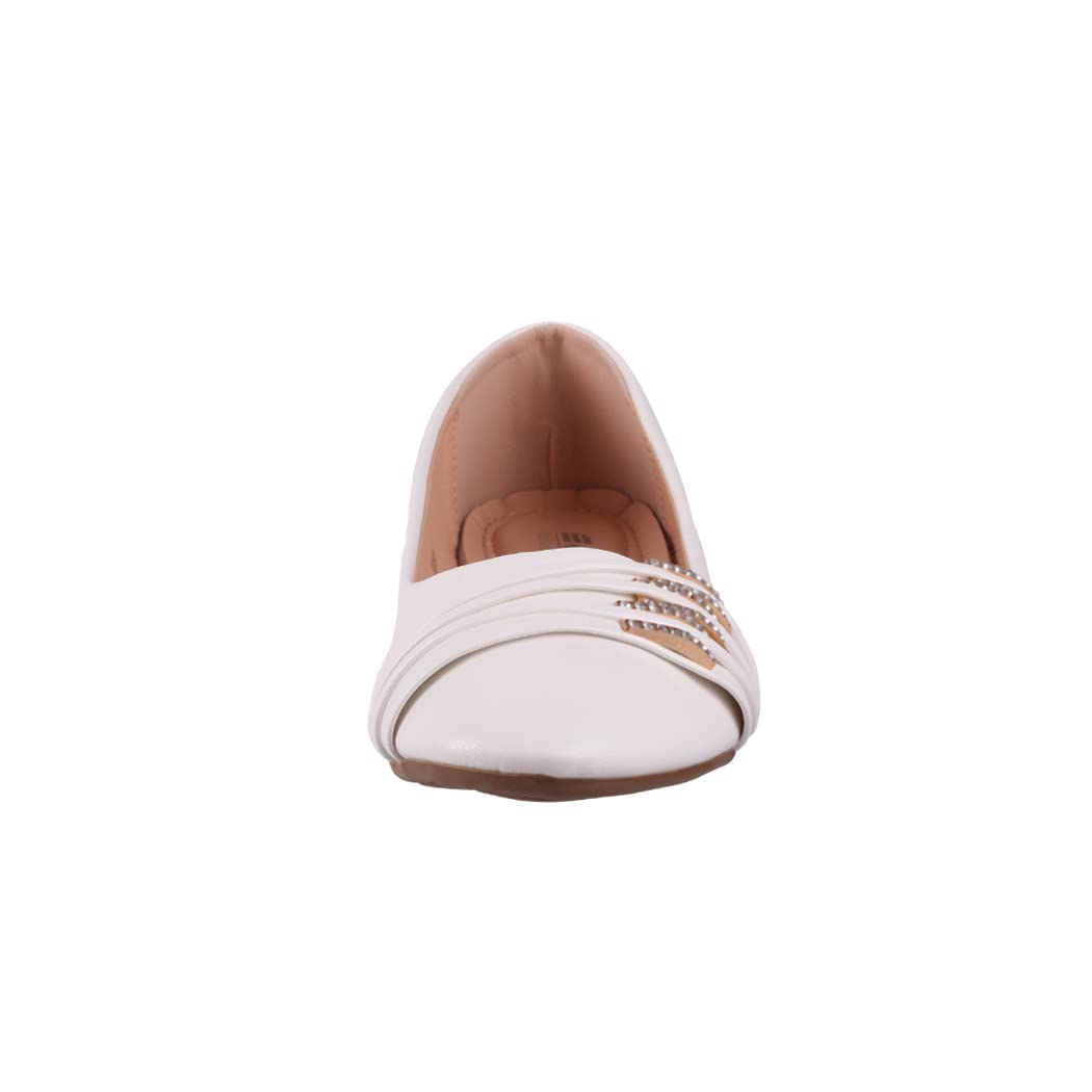 Elara Femmes Ballerines Confortable Cuir Optique Rhinestones Plat Chunkyrayan