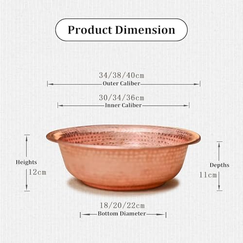 Lavabo de pédicure en cuivre martelé à la main, vasque de luxe pour spa de 38 cm - 2