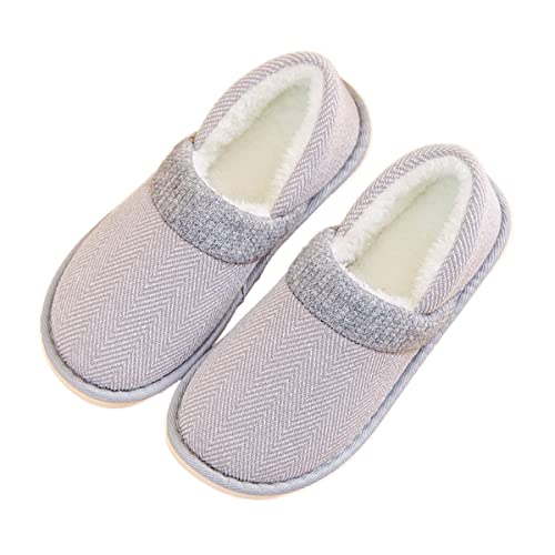 AUXDIQ Hausschuhe Damen Pantoffeln im Herbst und Winter Wärme Plüsch rutschfeste Drinnen und Draußen Schuhe Cover
