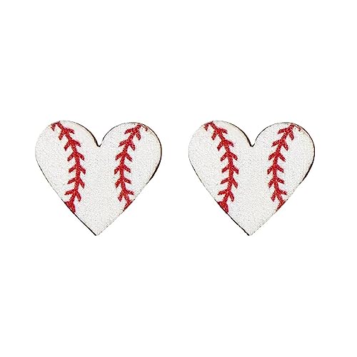 Baseball Earrings for Women Heart Sports Studs Earrings Player Sports Fan Gift Jewelry