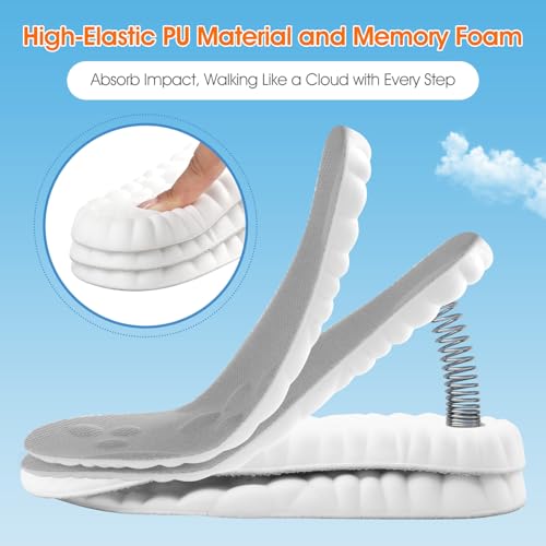Image of 2 Pairs 4D Cloud-Like Comfort Soles for Men - Soft Memory Foam Cushioning Insoles - Trim to Fit Steppers Insoles with Arch Support for Foot Pain Relief and Fatigue Reduction(US M 7.5-10.5)