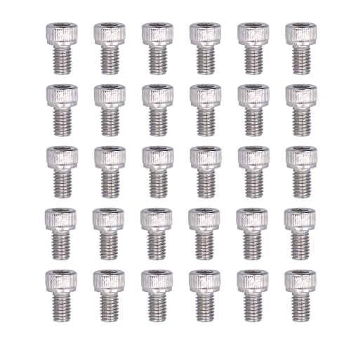 Tornillos de cabeza hueca hexagonal Juego de pernos de cabeza cilíndrica 30 piezas Tornillos M6 Acero inoxidable 304 A2‑70 Juego de pernos de cabeza cilíndrica de cabeza hexagonal DIN 912(M6*16) Cover
