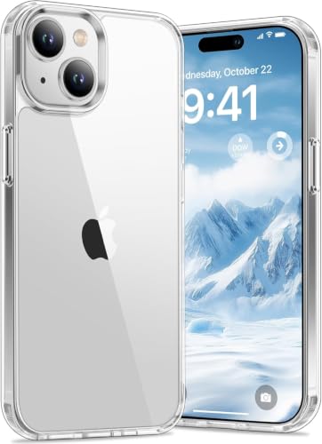 Image of ClearPC Crystal Clear Hard PC Case for Apple iPhone 15, Anti-Yellow Transparent Back Cover, Anti-Scratch, Raised Camera Protection Shockproof Wireless Charging Compatible, NonYellowing (Clear)
