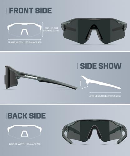 Image of Sport Polarized Sunglasses for Men and Women, Stylish and Lightweight Cycling Sunglasses with UV400 Protection