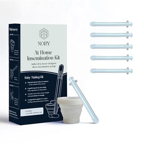 Image of Nory At Home Self Insemination IVI Kit for Women, Designed By Fertility Doctor, Get Pregnant Naturally, Pack of 5 Syringes and1 Reusable Collection Cup with Instruction Manual