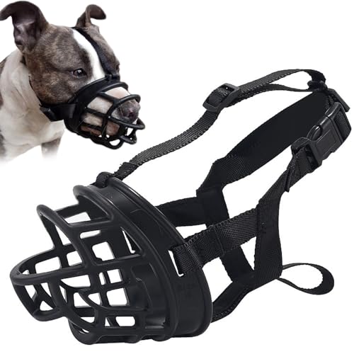 Omnikryp Bozal para Perros, Bozal de Canasta para Perros, Muzzle de Silicona para Hund, Ajustable Correa, Evitando Morder, Masticar y Ladrar