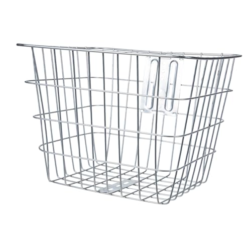 healvian 自転車用大容量前カゴ シルバーワイヤーバスケット 安定設計で簡単取付け 通勤通学に 野菜やバッグ収納可能