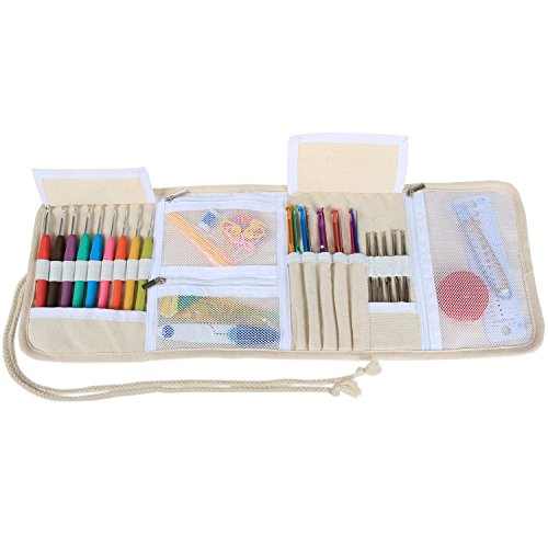 image for Teamoy Crochet Hook Case, Roll Bag Holder Organizer for Various Croche