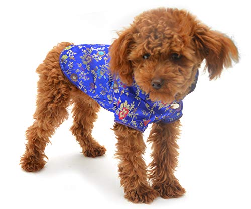 Lovelonglong 2019 Dog Costumes Cheongsam Qipao Dresses For Small Dogs Pet Tang Dynasty Costume For Cat Miniature Pinscher Maltese Xs Blue #TOP3