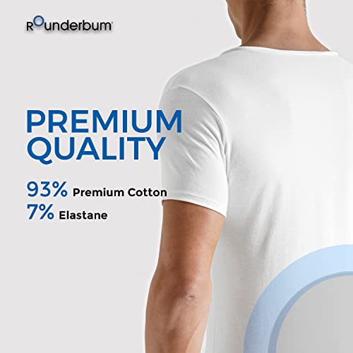 Rounderbum Men’s Deep V-Neck T-Shirt 2-Pack – No-Show Undershirts, Cotton-Stretch, Modern Slim Fit3