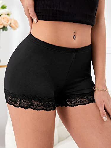 Image of MakeMeChic Women's Summer Lace Trim Shorts Biker Under Dresses
